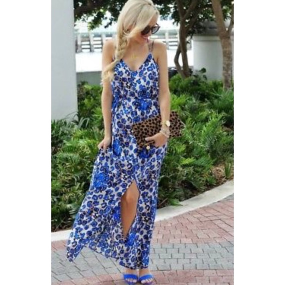 Topshop Animal Print Maxi Dress